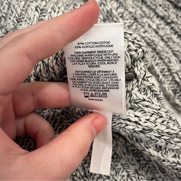 Express Gray Cable Knit Holiday Party Festive Mini Sweater Dress Size Medium - Picture 13 of 16